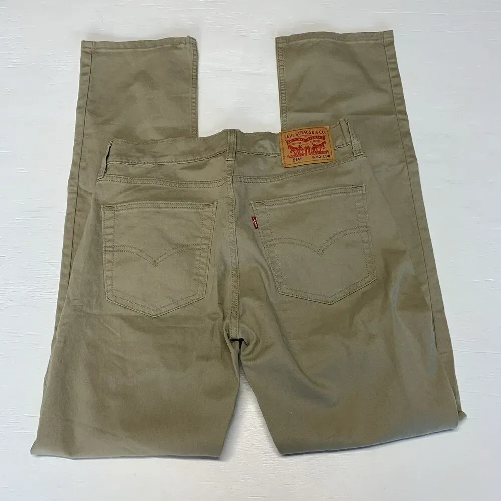 NWT Levi's Men's 514 Straight Fit Stretch Jeans 32/34 Sand Brown